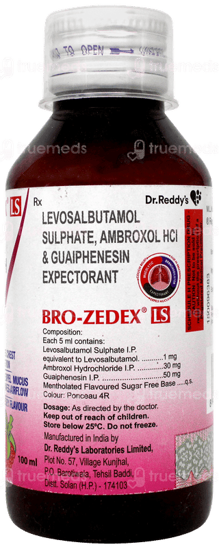 Bro Zedex Ls Raspberry Flavour Expectorant 100ml