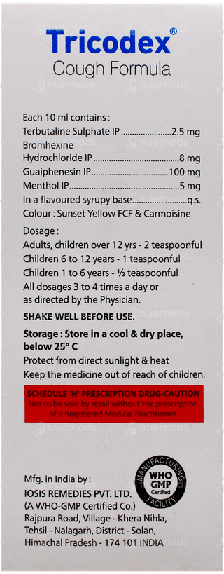 Tricodex Cough Formula Syrup 100Ml