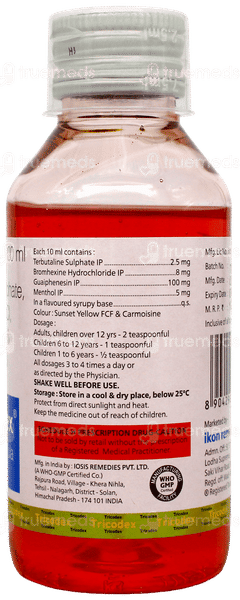 Tricodex Cough Formula Syrup 100Ml
