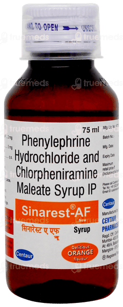 Sinarest Af New Orange Flavour Syrup 75ml Sinarest Af New Orange Flavour Syrup 75ml