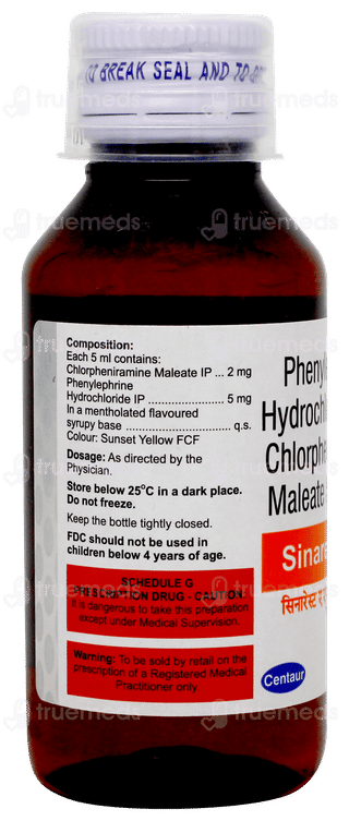 Sinarest Af New Orange Flavour Syrup 75ml