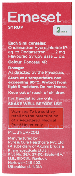 Emeset 2mg Strawberry Flavour Syrup 30ml Emeset 2mg Strawberry Flavour Syrup 30ml