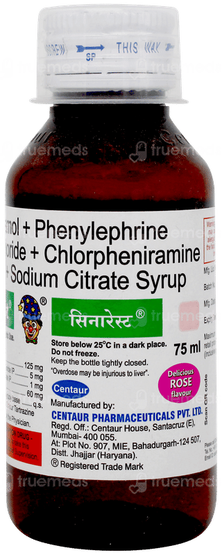 Sinarest Rose Flavour Syrup 75ml