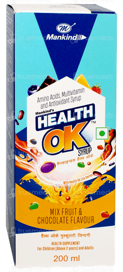 Health Ok Mix Fruit & Chocolate Flavour Syrup 200ml