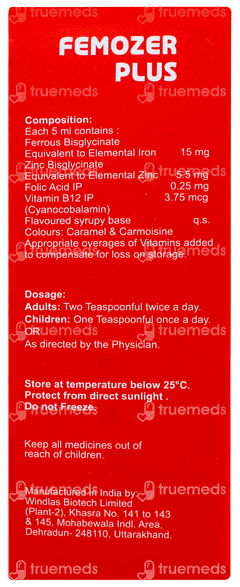Femozer Plus Orange Flavour Syrup 200ml