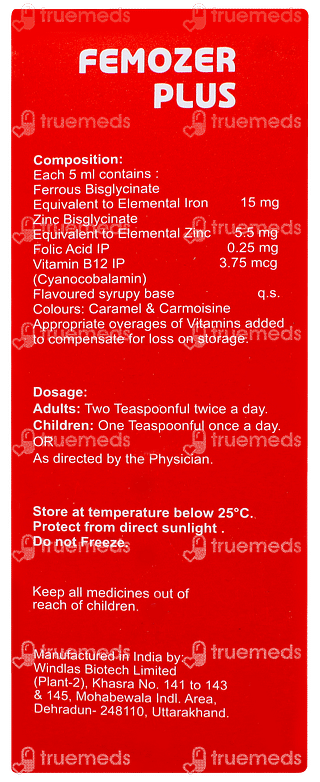Femozer Plus Orange Flavour Syrup 200ml