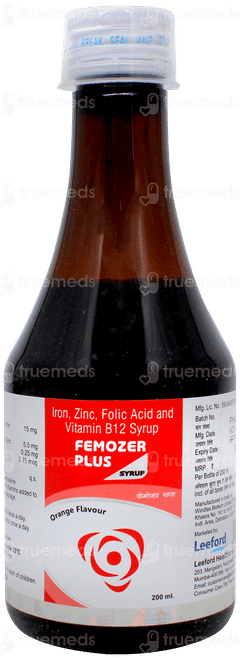 Femozer Plus Orange Flavour Syrup 200ml