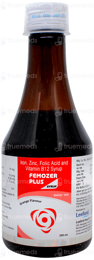 Femozer Plus Orange Flavour Syrup 200ml