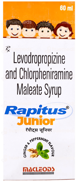Rapitus Junior Ginger & Peppermint Flavour Syrup 60Ml