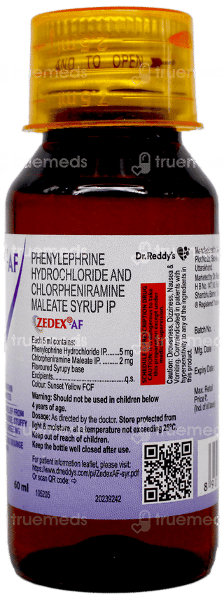 Zedex Af Orange Flavour Syrup 60ml