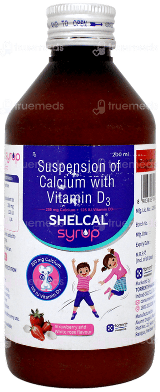 Shelcal Strawberry And White Rose Flavor Syrup 200ml