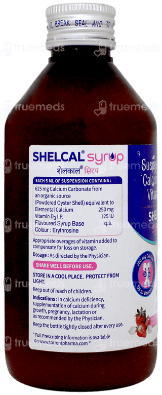 Shelcal Strawberry And White Rose Flavor Syrup 200ml