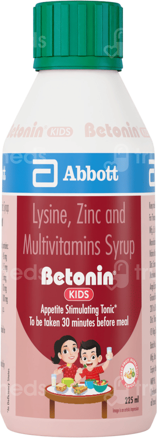 Betonin Kids Mixed Fruit Bubblegum Flavour Syrup 225ml