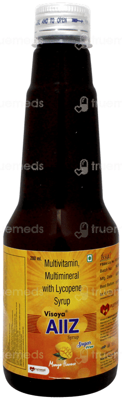 Visoya Allz Mango Flavour Sugar Free Syrup 200Ml
