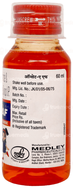 Oncet Af Orange Flavour Syrup 60Ml