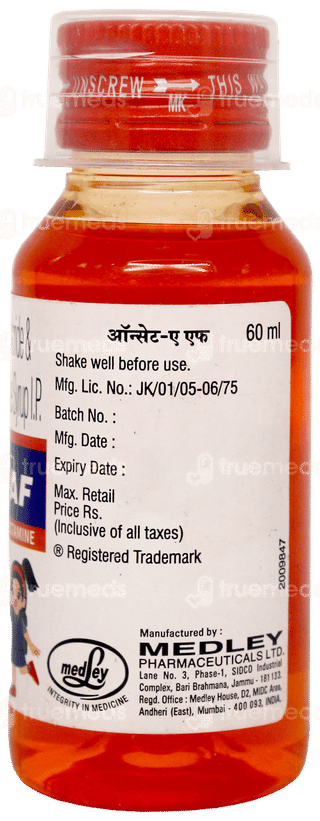 Oncet Af Orange Flavour Syrup 60Ml