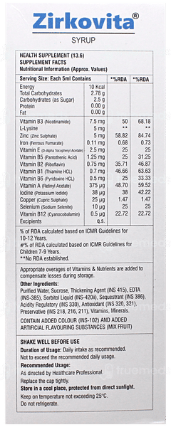 Zirkovita Syrup 200ml