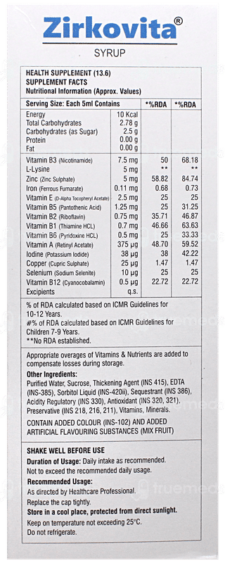 Zirkovita Syrup 200ml