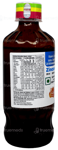 Zincovit Cl Orange Flavoured Syrup 200Ml