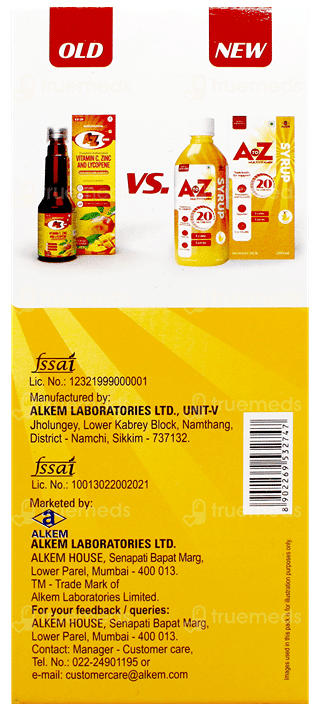 A To Z New & Improved Mango Flavour Syrup 200Ml