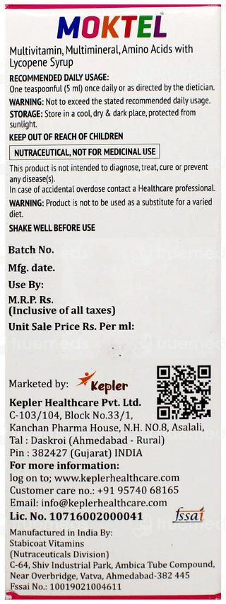 Moktel Mango Flavour Syrup 200Ml