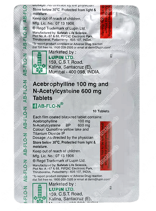 Ab Flo N 100/600 MG Tablet 10