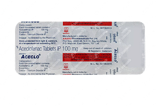 Aceclo 100 MG Tablet 10