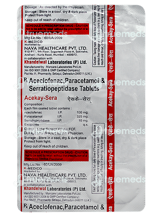 Acekay Sera 100/325/10 MG Tablet 10