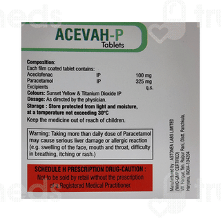 Acevah P 100/325 MG Tablet 10