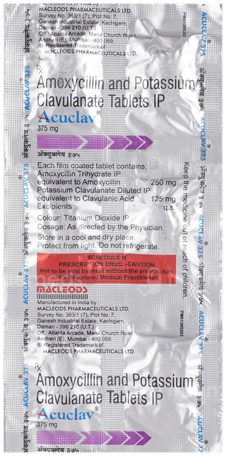 Acuclav 375Mg Tablet 10