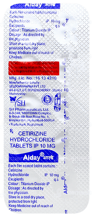 Alday 10 Mg Tablet 10 - Uses, Side Effects, Dosage, Price | Truemeds