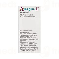 Alergin L Tablet 10