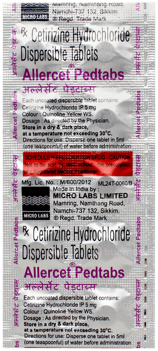 Allercet Pedtabs Tablet 10