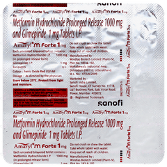 Amaryl M Forte 1mg Tablet 15 Amaryl M Forte 1mg Tablet 15