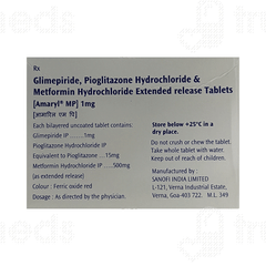 Amaryl Mp 1mg Tablet 20 Amaryl Mp 1mg Tablet 20