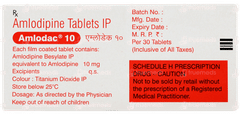 Amlodac 10 Tablet 30 Amlodac 10 Tablet 30