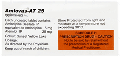 Amlovas At 25 Tablet 15 Amlovas At 25 Tablet 15