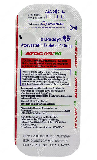 Atocor 20 MG Tablet 15