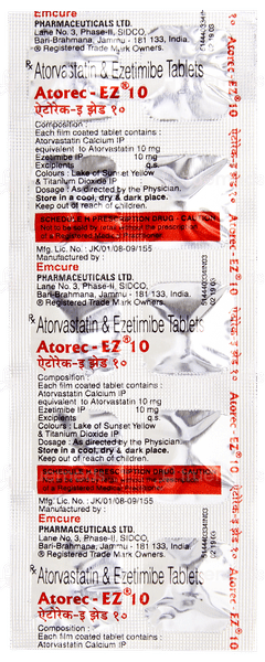 Atorec Ez 10 Tablet 10 Atorec Ez 10 Tablet 10