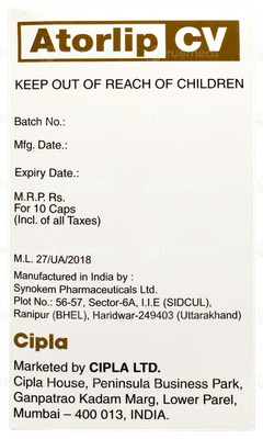 Atorlip Cv Capsule 10 Atorlip Cv Capsule 10