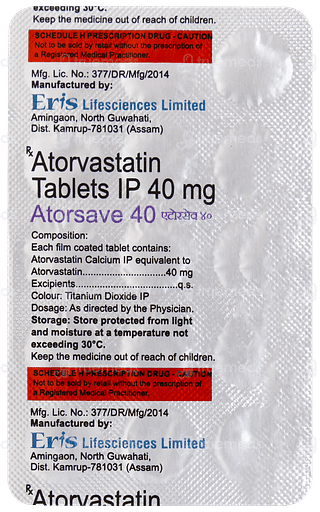 Atorsave 40 Tablet 15