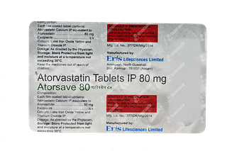 Atorsave 80 MG Tablet 15