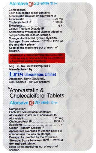 Atorsave D 20 Tablet 15