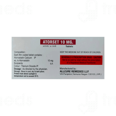 Atorset 10 MG Tablet 10 Atorset 10 MG Tablet 10