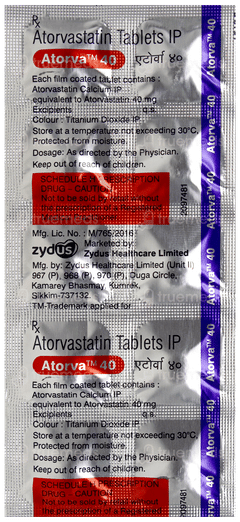 Atorva 40 Tablet 10 Atorva 40 Tablet 10