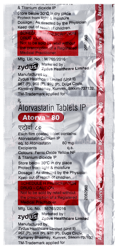 Atorva 80 Tablet 10 Atorva 80 Tablet 10