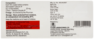 Atvas 20 MG Tablet 10