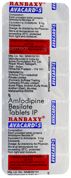 Avacard 5 Tablet 10 Avacard 5 Tablet 10