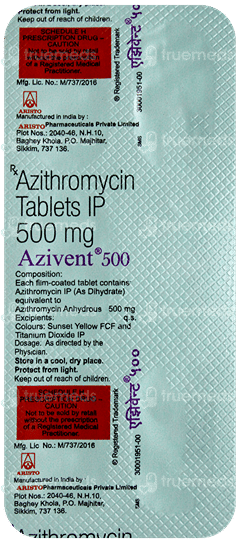Azivent 500 Tablet 5 Azivent 500 Tablet 5