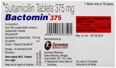 Bactomin 375 Tablet 10 Bactomin 375 Tablet 10